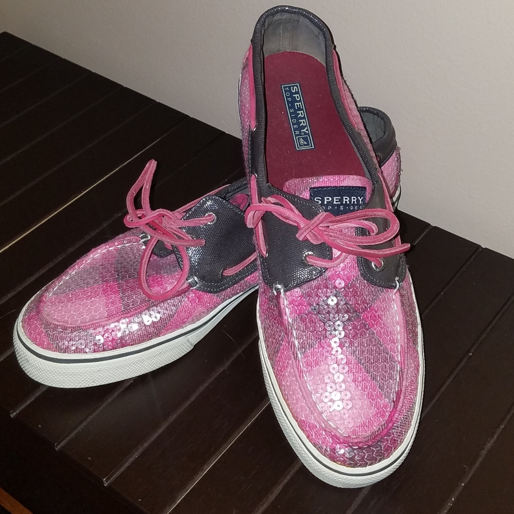 Sperry Topsider Pink, Grey, & Sequins